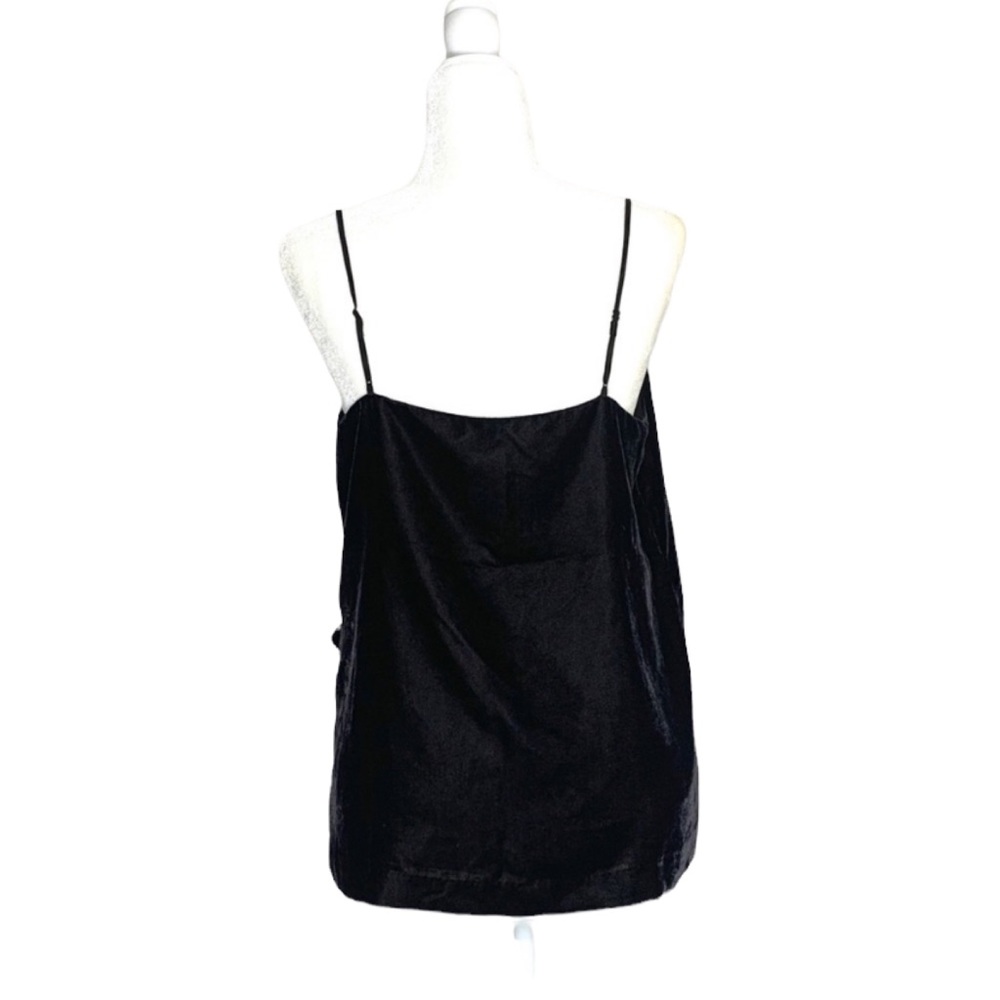 J Crew Black Velvet Ruffle Front Size 6T Tank Top - Picture 3 of 5